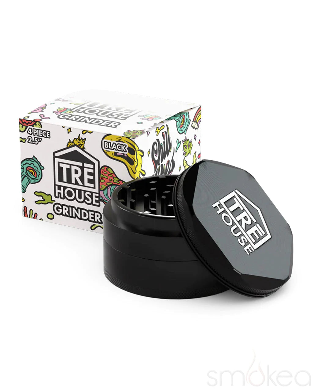 TRĒ House 4 Piece Aluminum Grinder (Black)