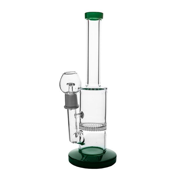 Straight Honeycomb Nail Glass Waterpipe – 26cm