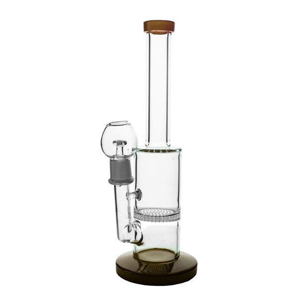 Straight Honeycomb Nail Glass Waterpipe – 26cm