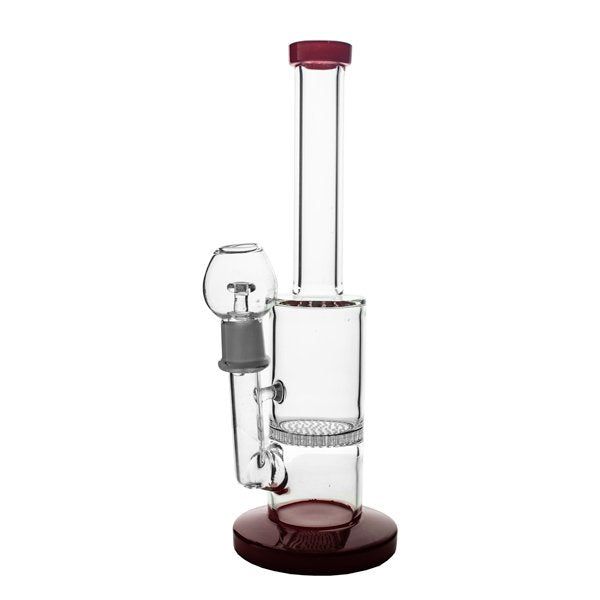 Straight Honeycomb Nail Glass Waterpipe – 26cm
