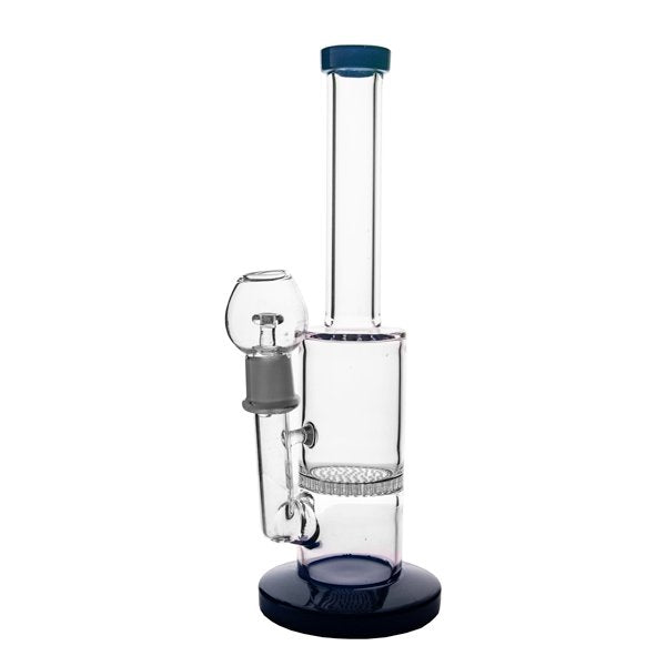 Straight Honeycomb Nail Glass Waterpipe – 26cm