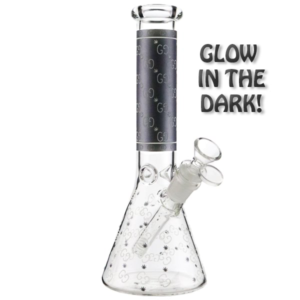 Glow In The Dark Gucci Glass Beaker Waterpipe – 26cm