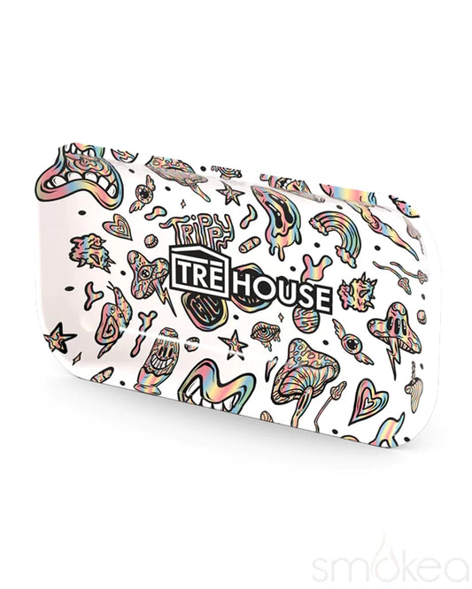 TRĒ House Large Metal Rolling Tray (White)