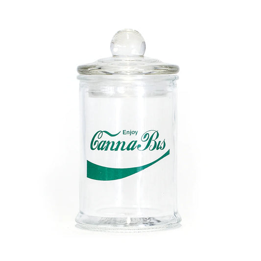 STASH JAR - ENJOY CANNABIS 150ML CLEAR GLASS JAR
